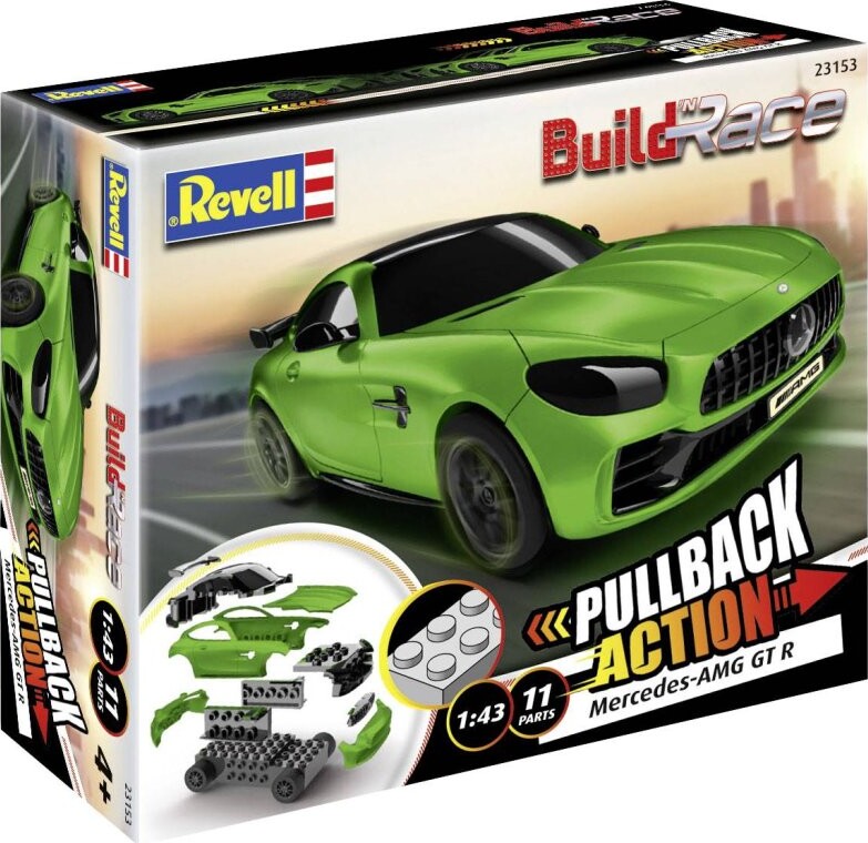 Billede af Revell - Mercedes Amg Gt Bil - Pullback Action - Build 'n Race - Grøn - 23153