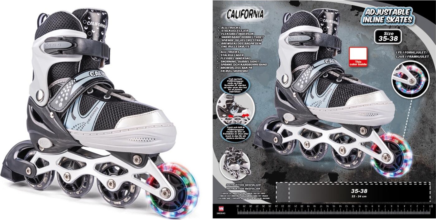 California - Inliners M/lys Str 35-38 - Sort