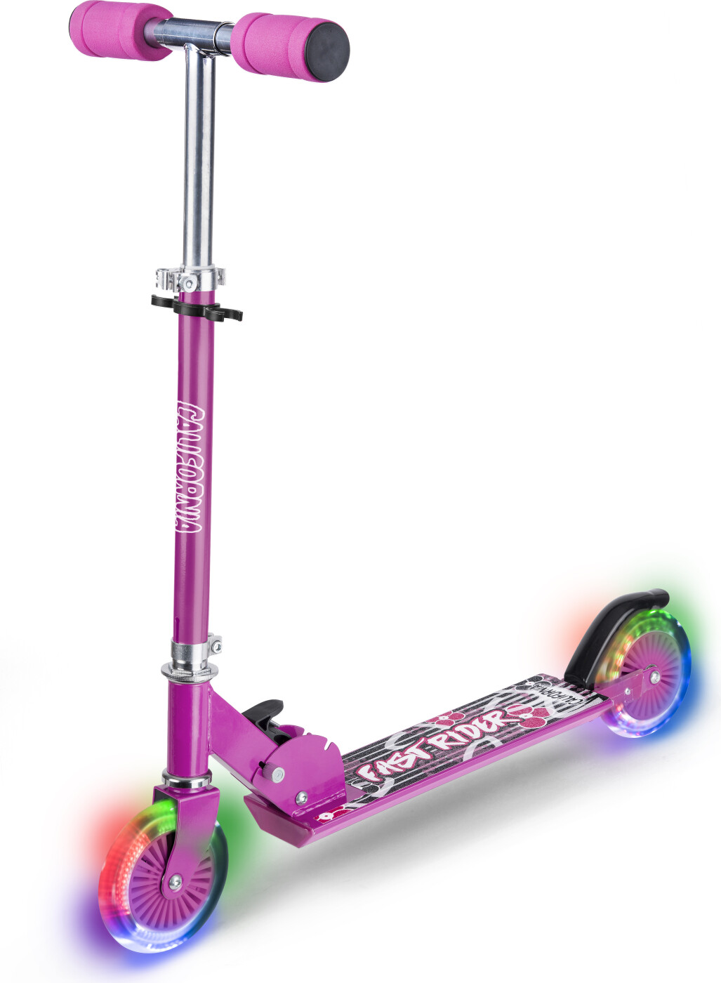 California Lyserødt løbehjul med LED-lys (83154)