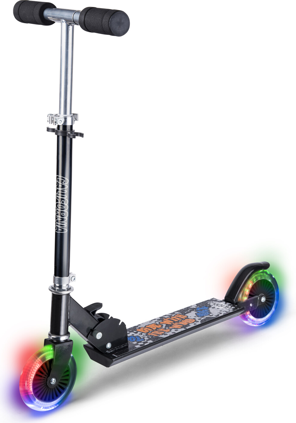 Løbehjul Med Lys - California - Sort