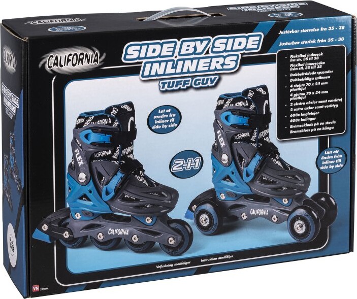 California - 2-i-1 Rulleskøjter Til Børn - Tuff Guy - Str. 35-38