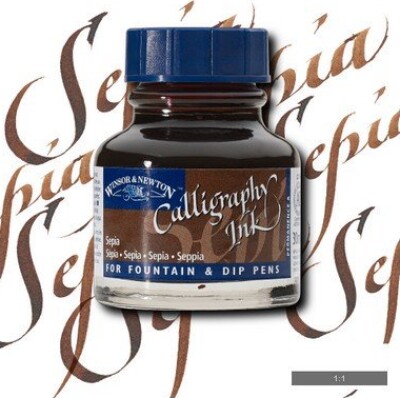 Winsor & Newton - Calligraphy Ink - Blæk - Sepia 30 Ml