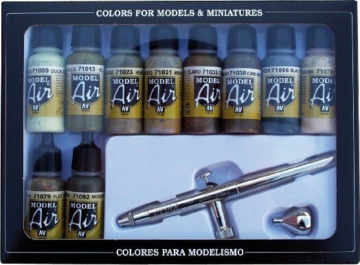 Vallejo - Airbrush Og Model Air Maling Sæt - Camouflage - 10x17 Ml