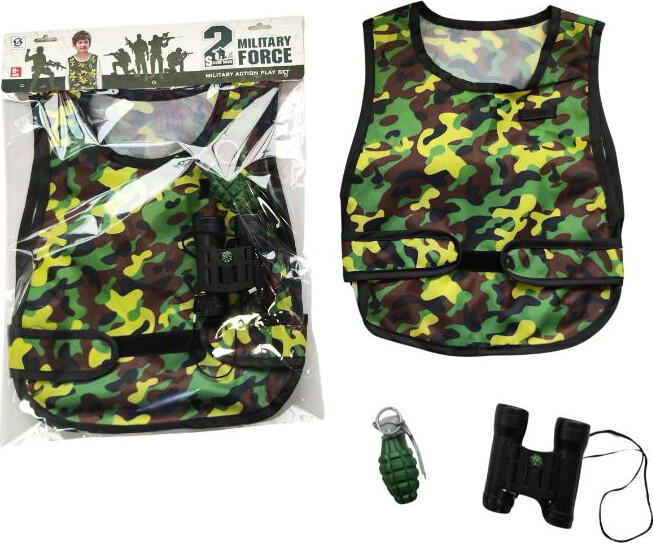 Camouflagevest Med Håndgranat & Kikkert - Legetøj