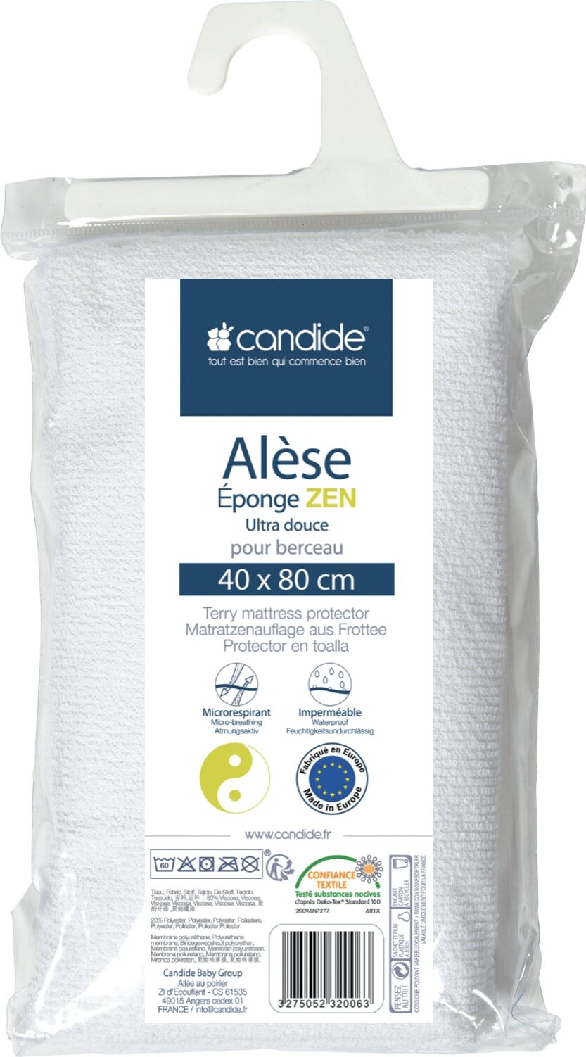 Candide madrassbeskytter til barnevugge - Hvid 40 × 80 cm