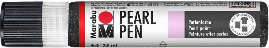 Marabu - Pearl Pen - Pearl Shimmer Sort - 25 Ml