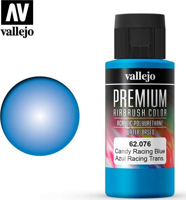Vallejo - Premium Airbrush Maling - Candy Racing Blue 60 Ml