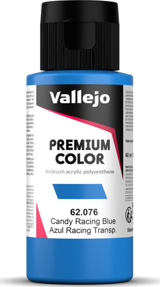 Vallejo - Premium Airbrush Maling - Candy Racing Blue 60 Ml