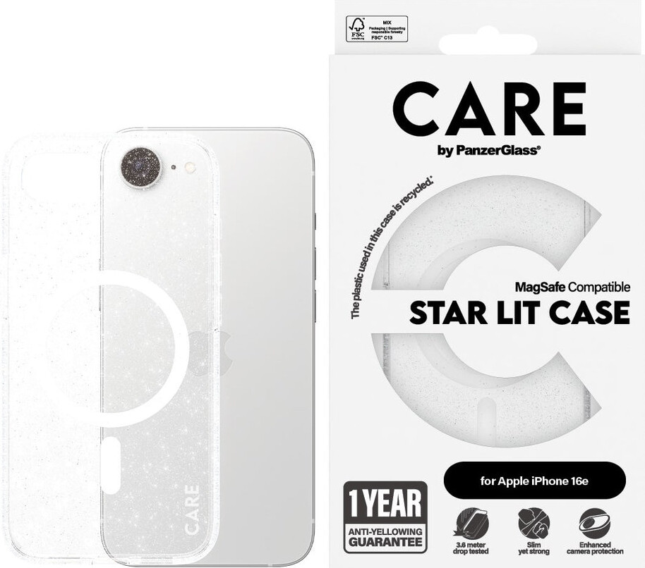 CARE by PanzerGlass Urban Combat Case Star Lit w. White Qi Compatible iPhone 17e | 16e