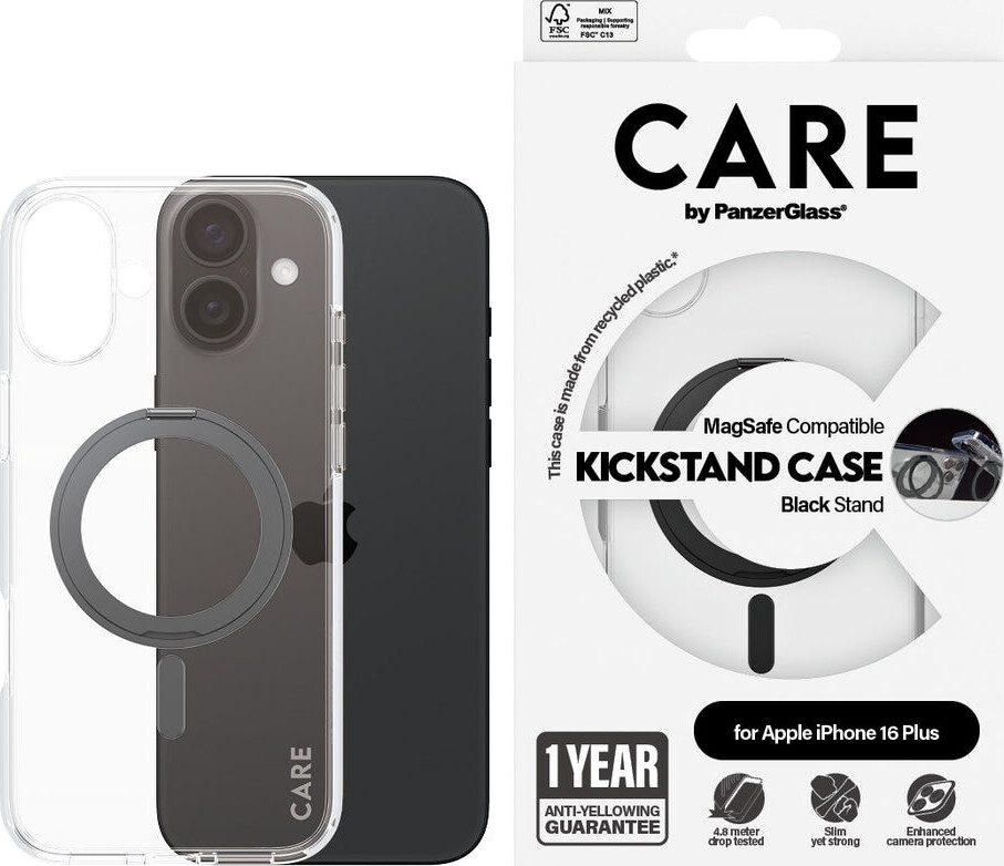 Care By Panzerglass - Iphone 16 Plus - Cover - Gennemsigtig Sort