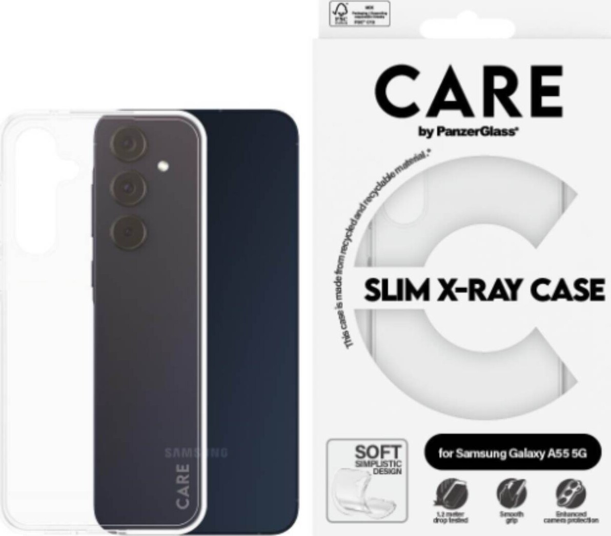 CARE by PanzerGlass Fashionable Case Transparent X-Ray Soft Basic Samsung Galaxy A55 5G