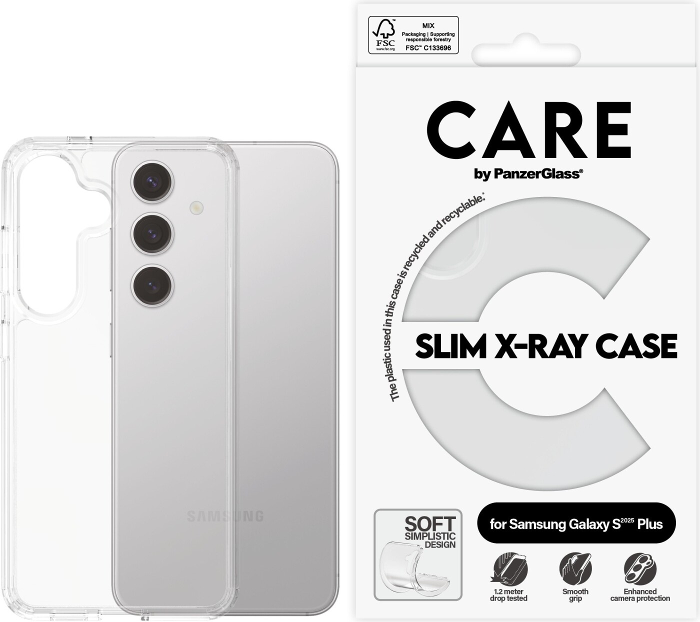 Care By Panzerglass Fashionable Case Transparent X-ray Soft Basic Samsung Galaxy S 2025 Plus