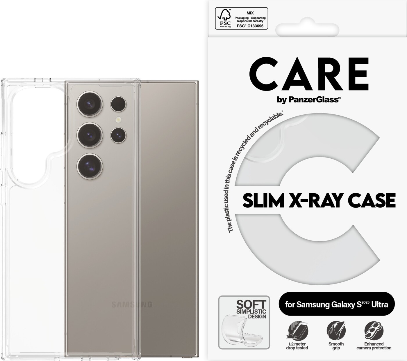 Care By Panzerglass Fashionable Case Transparent X-ray Soft Basic Samsung Galaxy S 2025 Ultra