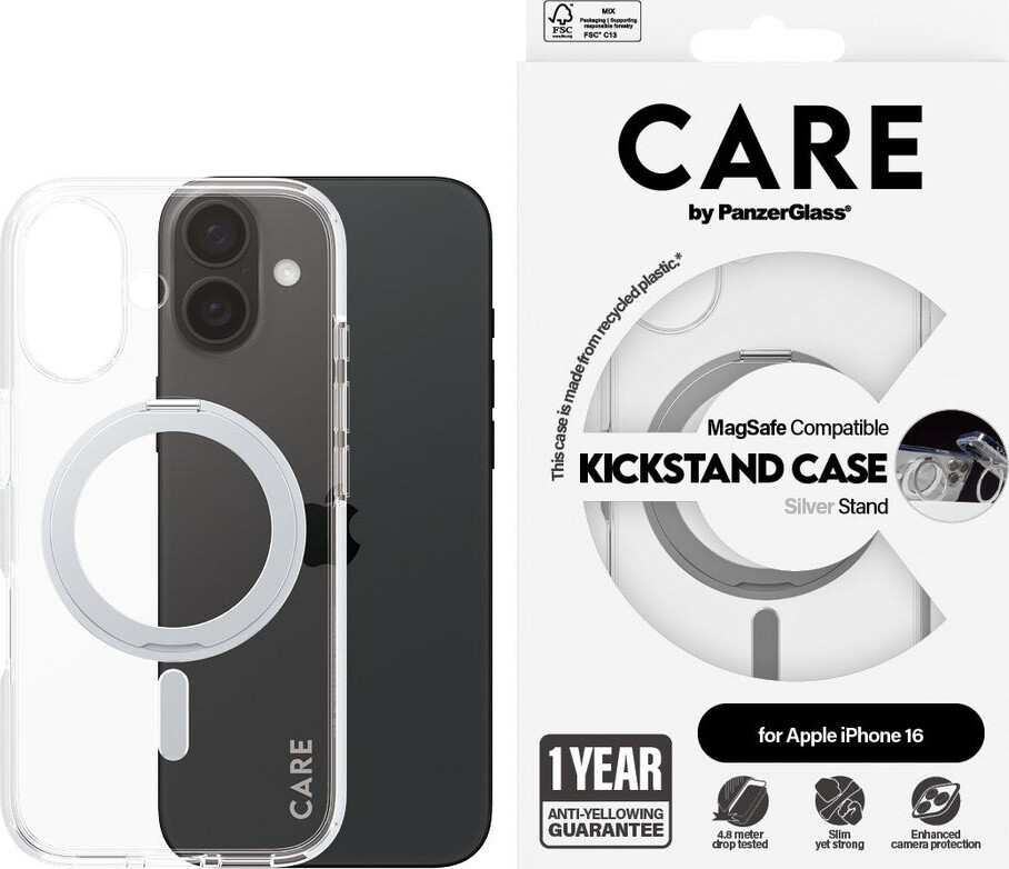 Care By Panzerglass - Iphone 16 - Cover - Gennemsigtig Sølv