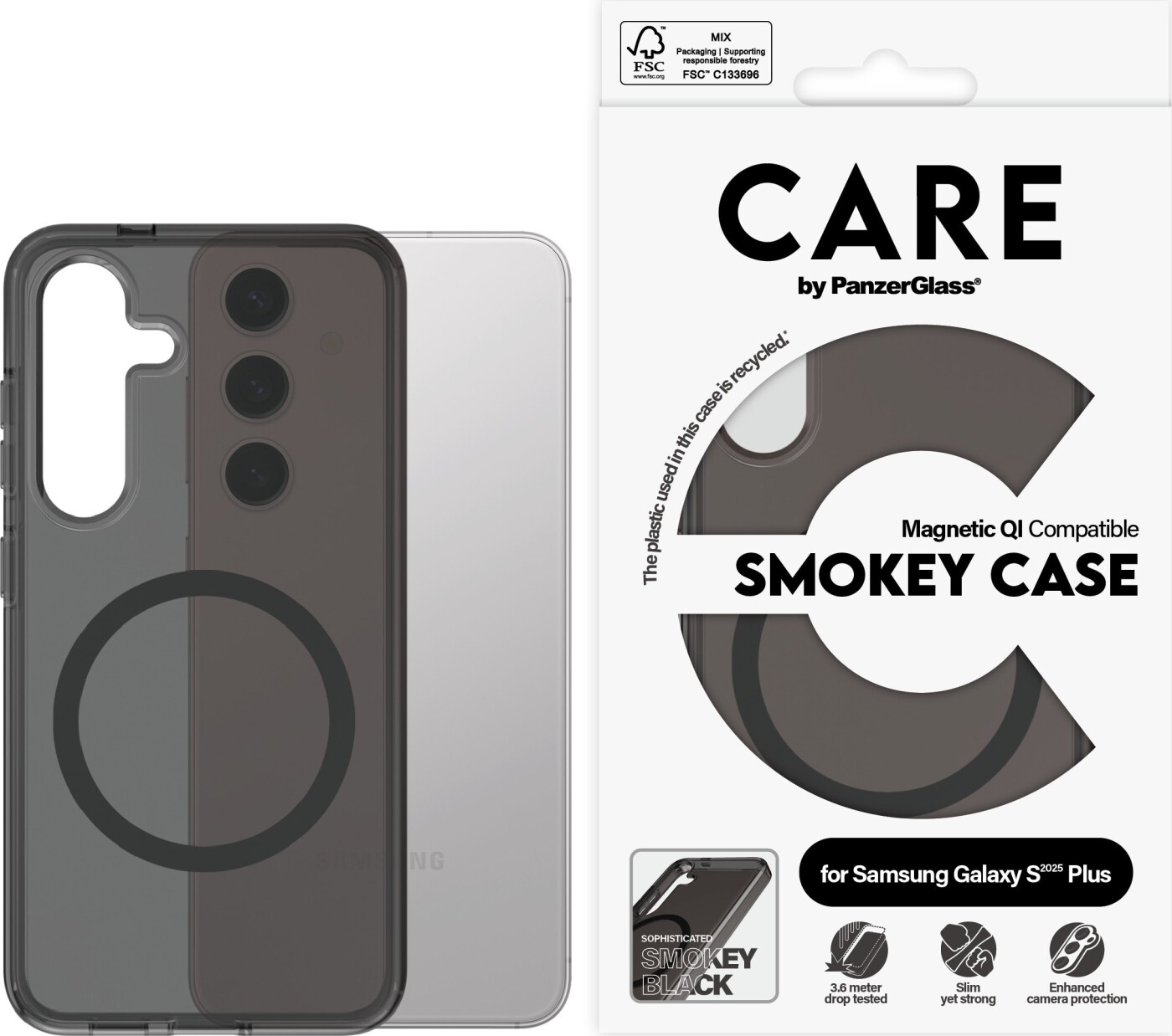 Care By Panzerglass Flagship Case Urban Combat Smokey W. Black Qi Compatible Samsung Galaxy S 2025