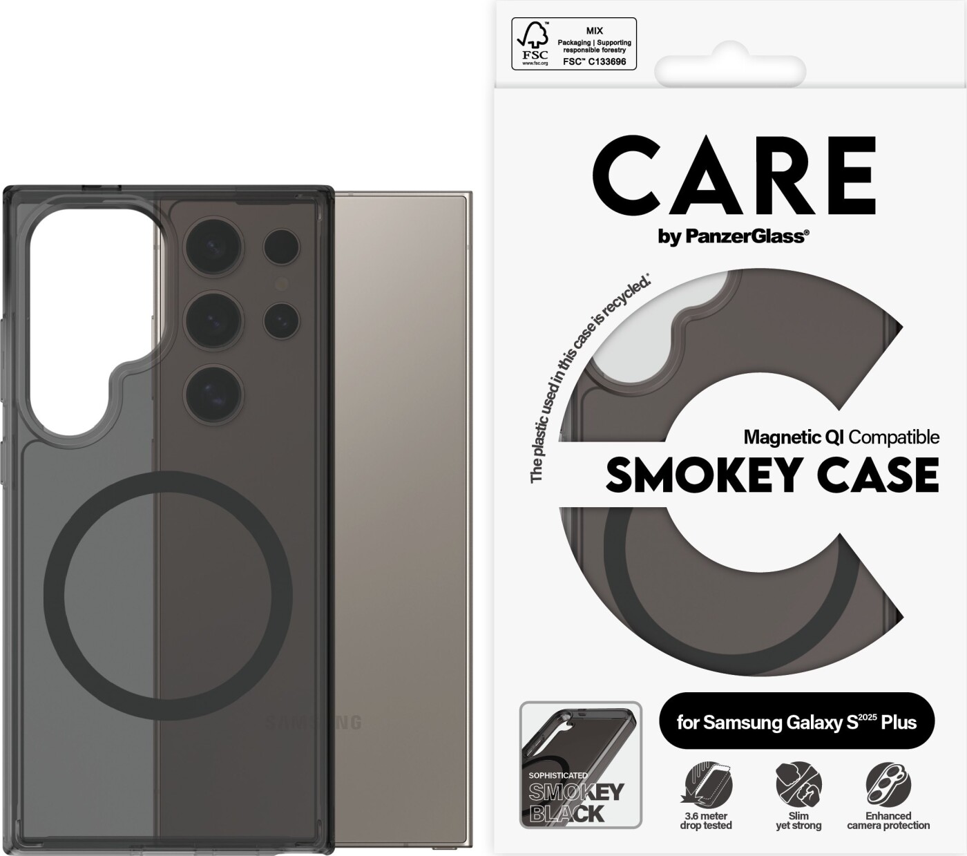 Care By Panzerglass Flagship Case Urban Combat Smokey W. Black Qi Compatible Samsung Galaxy S 2025