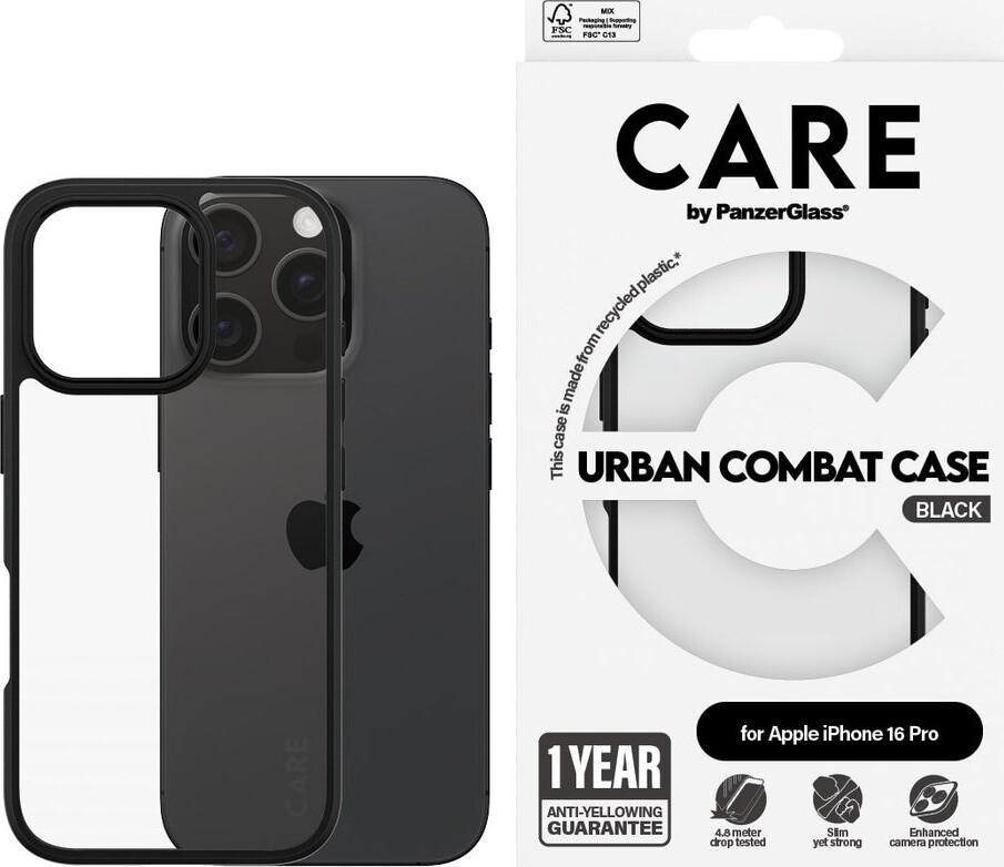 Care By Panzerglass - Iphone 16 Pro - Urban Combat Case - Black