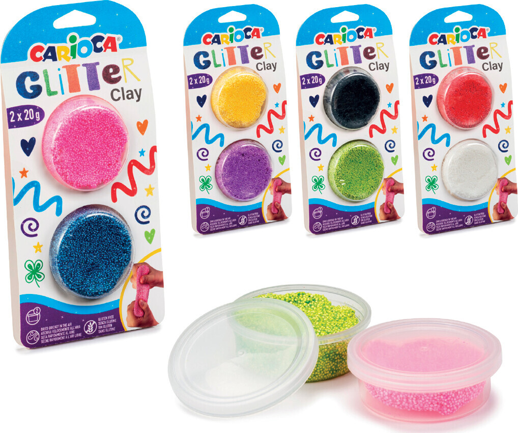 Carioca - Glimmer Modellervoks - 2-pak - Assorteret