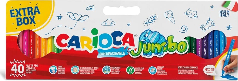 Carioca Tusser - Jumbo - Sæt Med 40 Farver