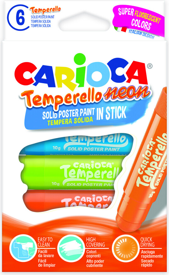 Carioca Temperello - Neon Plakatmaling - 6 Farver