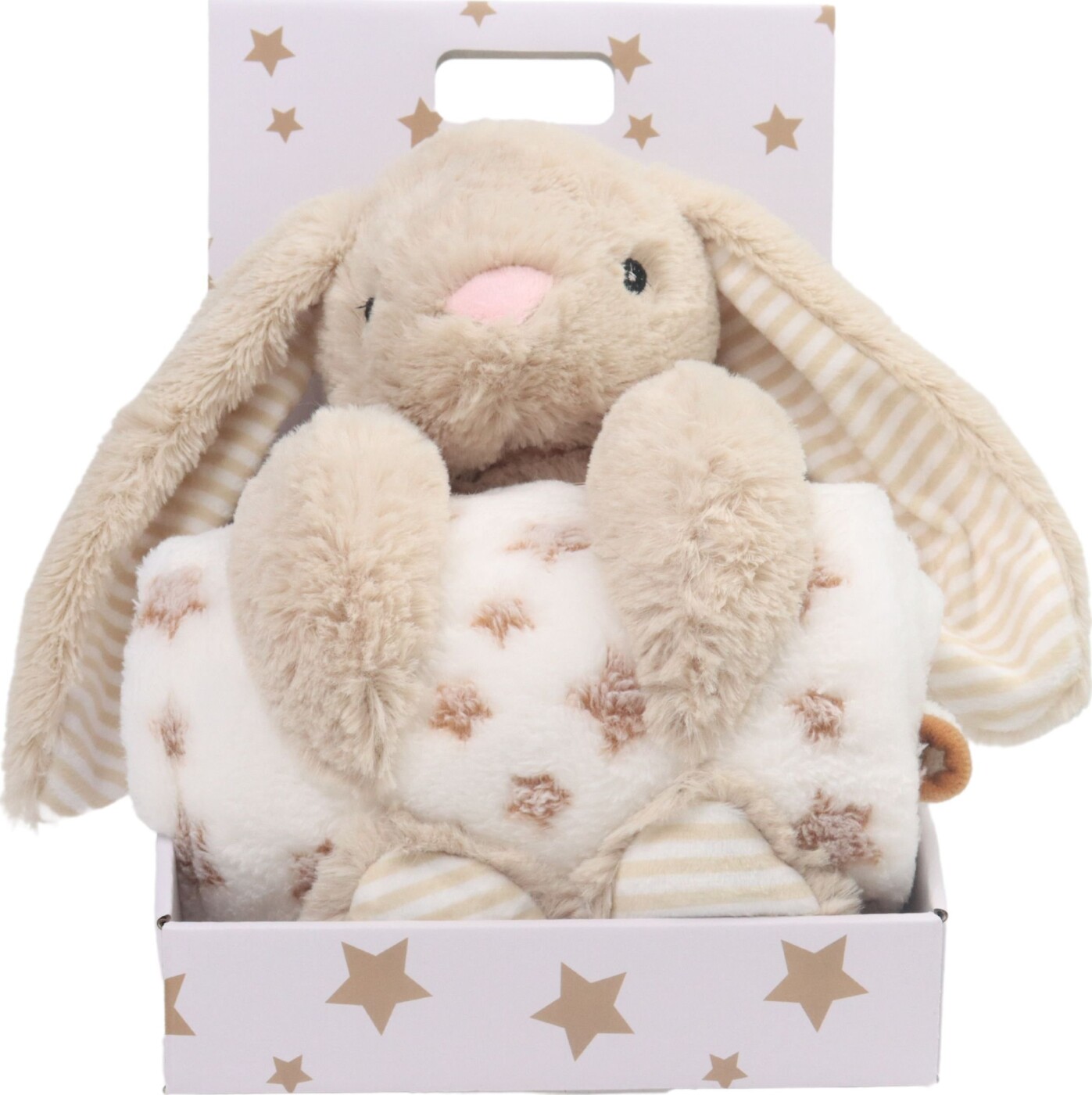 Carlo Baby - Kanin Bamse Og Fleece Tæppe - Beige