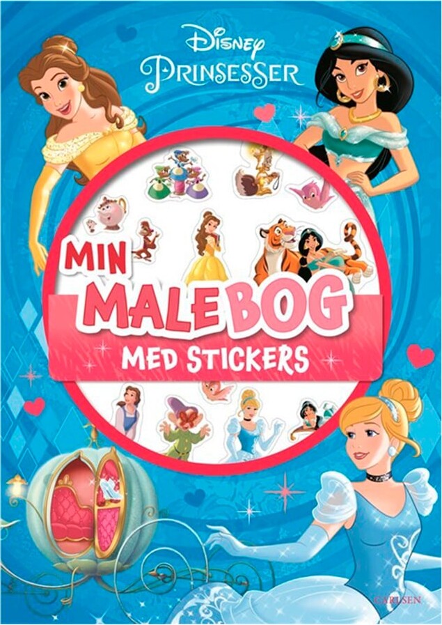 #3 - Carlsen - Malebog Med Klistermærker -  Disney Prinsesse - Disney - Bog
