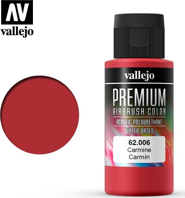 Vallejo - Premium Airbrush Maling - Carmine 60 Ml
