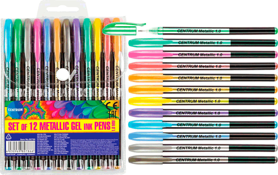 Centrum Metallic Gel Pen 12 Stk