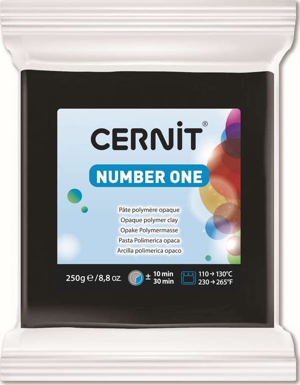 Cernit - Modellervoks - Number One - Sort 250 G