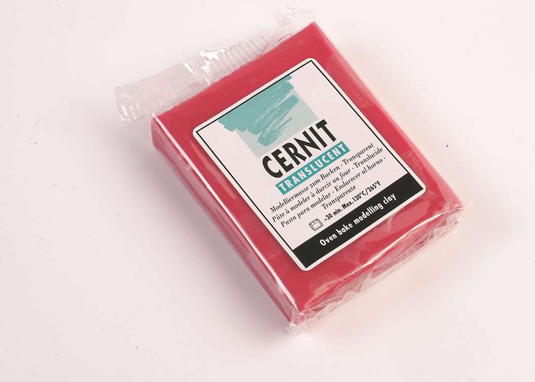 Cernit - Ler - Translucent - Rubin Rød - 474 - 56 G