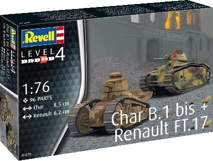 Billede af Revell - Char B.1 + Renault Ft.17 Byggesæt - 1:76 - Level 4 - 03278 hos Gucca.dk