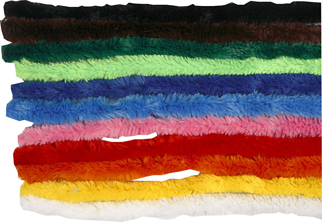 Chenille - L 30 Cm - Tykkelse 15 Mm - Assorterede Farver - 200 Assorterede - Creativ Company