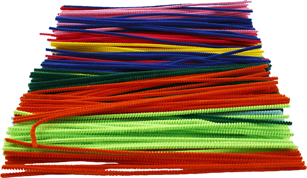 Chenille - L 30 Cm - Tykkelse 4 Mm - Assorterede Farver - 300 Assorterede