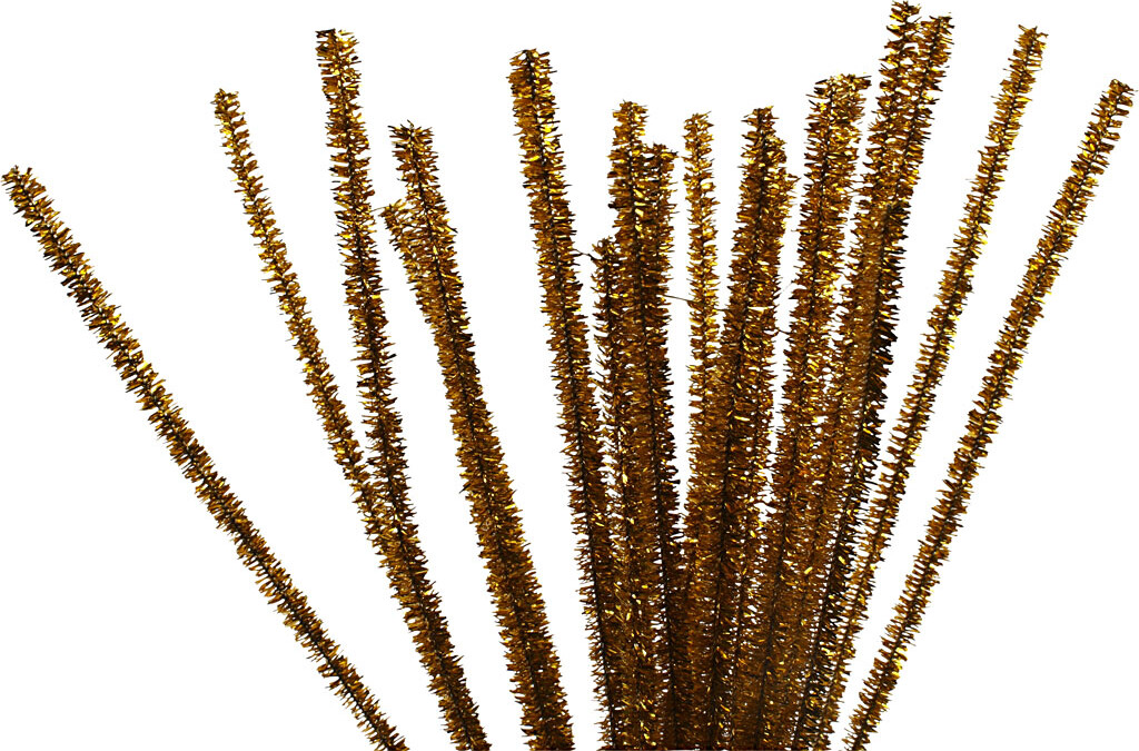 Piberensere - L 30 Cm - B 6 Mm - Glitter - Guld - 24 Stk.