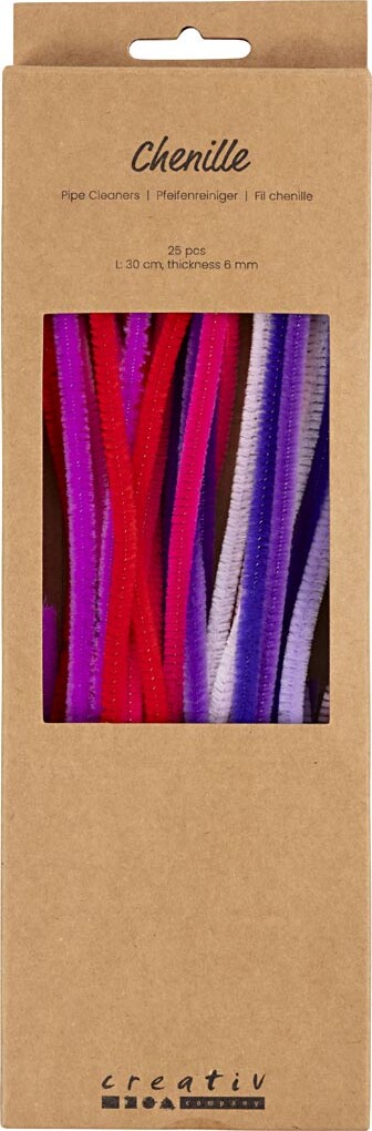 Chenille - L 30 Cm - Tykkelse 6 Mm - Lilla/pink Harmoni billede