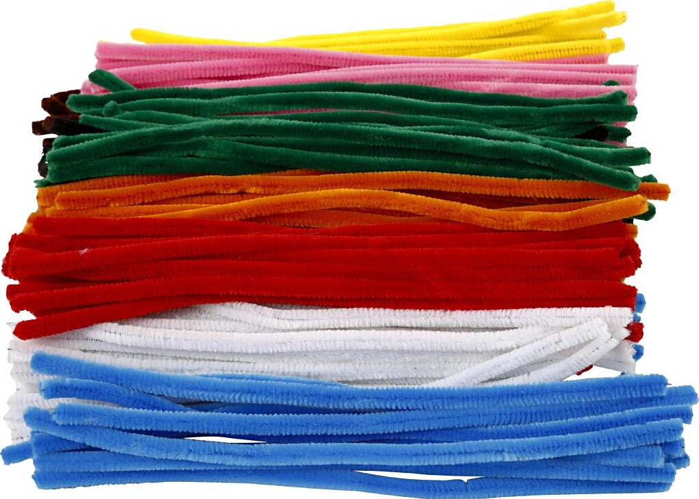 Chenille - L 30 Cm - Tykkelse 9 Mm - Assorterede Farver - 200 Assorterede billede