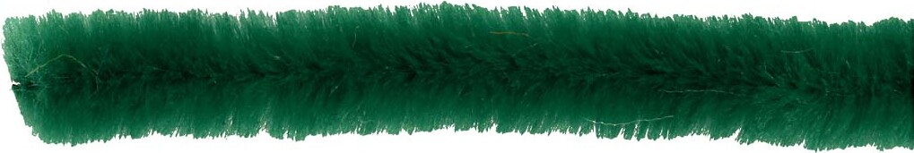 Chenille Piberensere - L 30 Cm - Tykkelse 9 Mm - Mørk Grøn - 25 Stk. billede