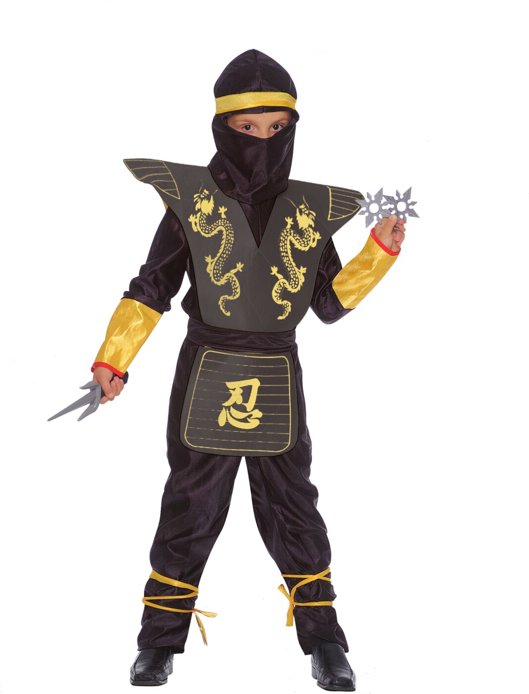 Ninja Kostume - 6-8 år - Sort