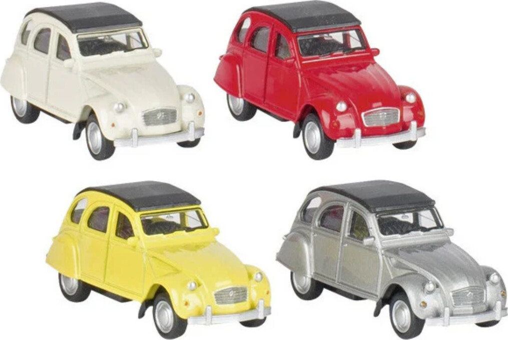 Citroen 2cv Die - Cast Med Pull Back 1:60 - Assoteret