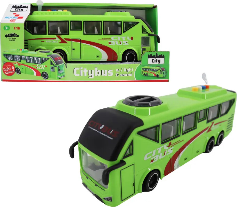 City Bus Legetøj - Med Lys Og Lyd - 1:16