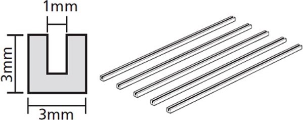 Tamiya - Plastic Beams - Clear - 3 Mm U-shaped - 5 Stk - 70207