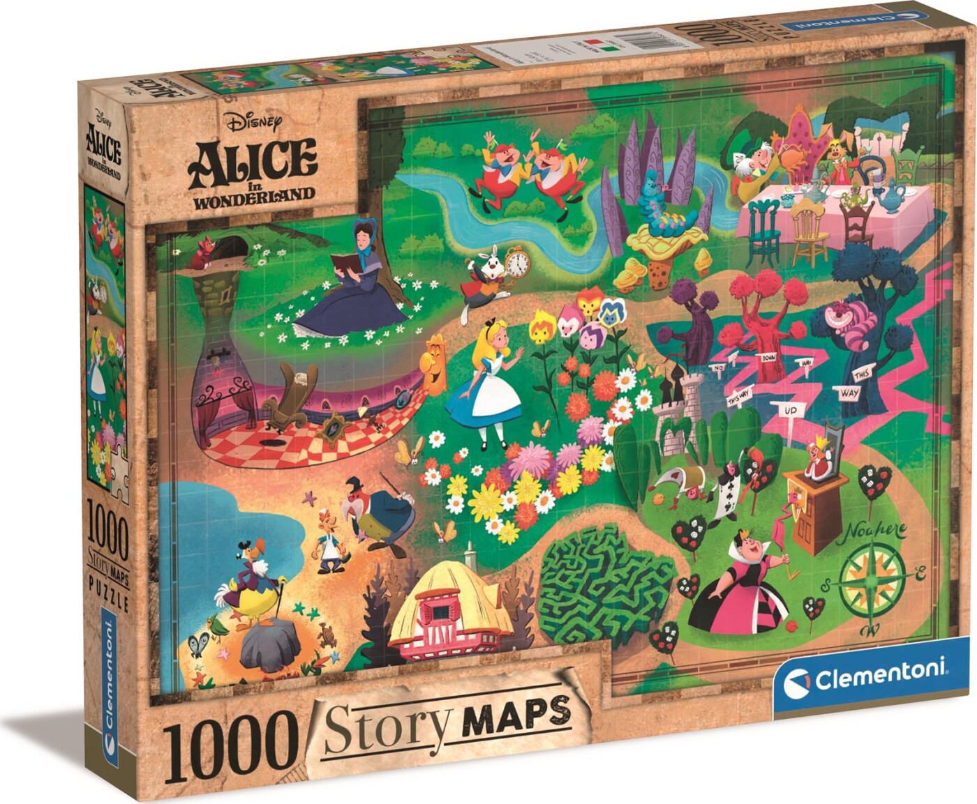 Clementoni Puslespil - Story Maps - Alice I Eventyrland - 1000 Brikker