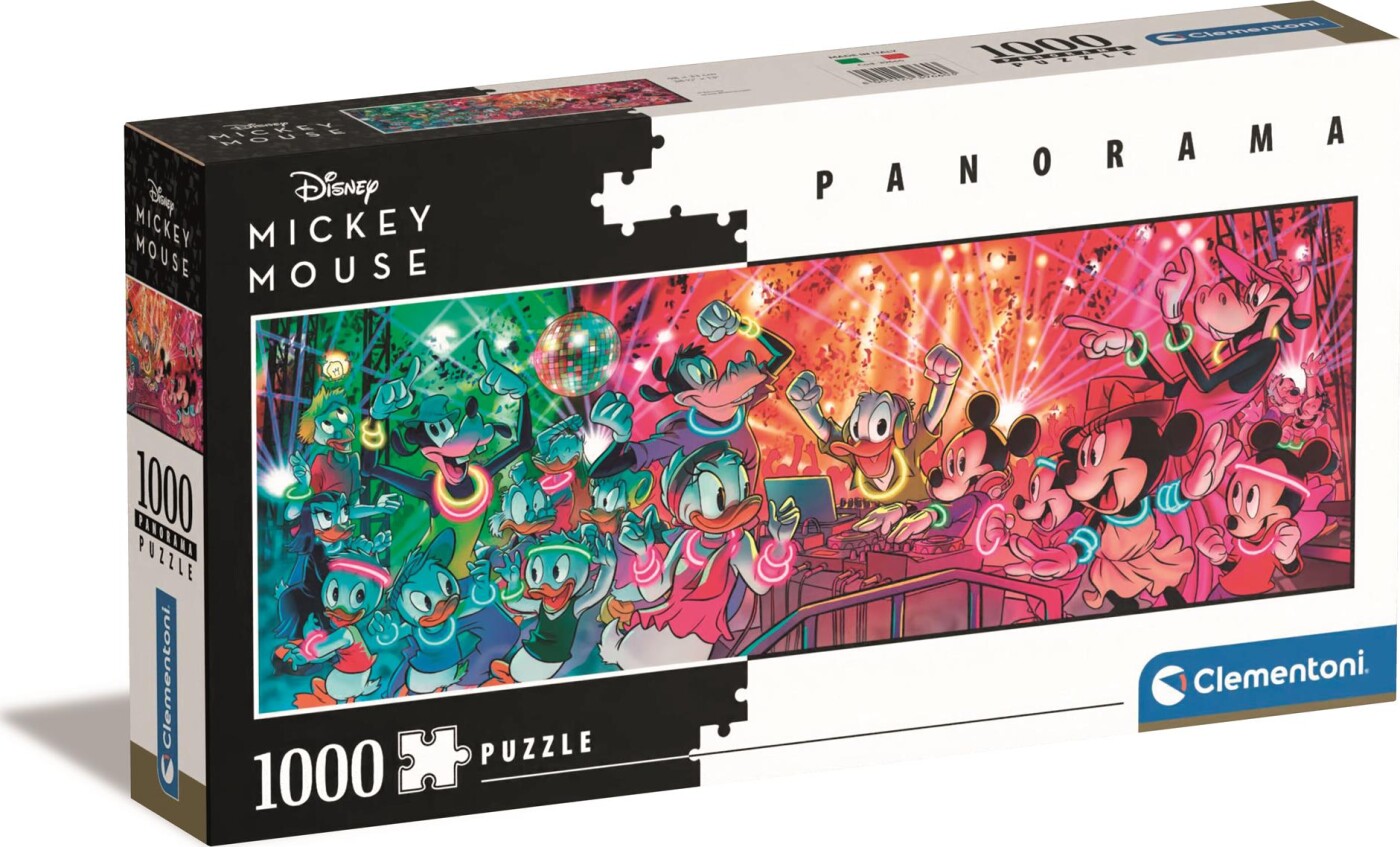 Disney Puslespil - Mickey Mouse Og Venner - Panorama - 1000 Brikker - Clementoni