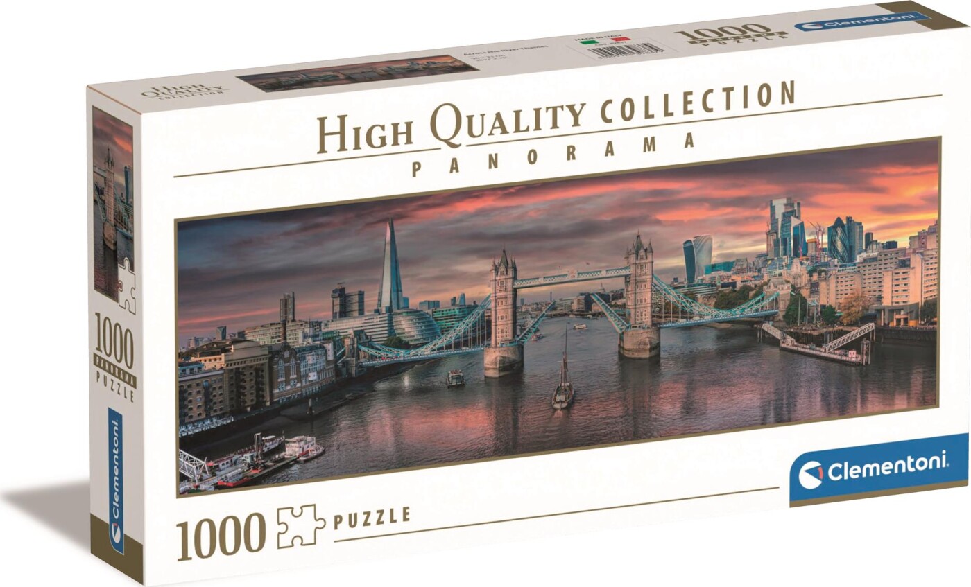 Clementoni Puslespil - River Thames - High Quality Panorama - 1000 Brikker