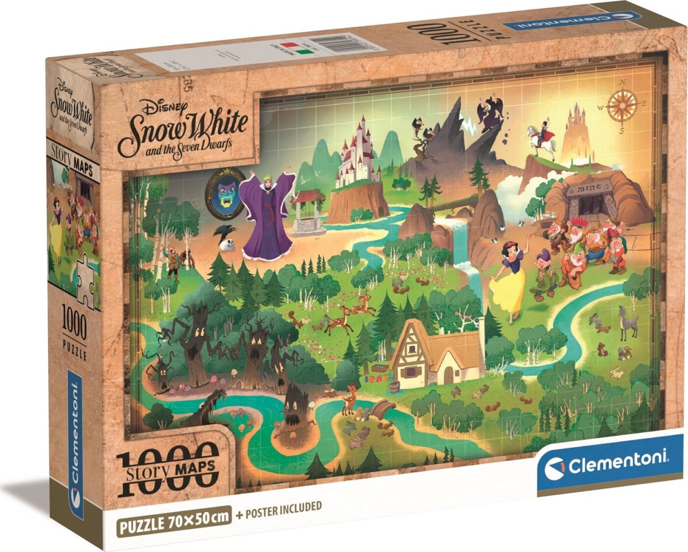 Se Disney Puslespil - Snehvide - Story Maps - Clementoni - 1000 Brikker hos Gucca.dk