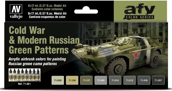 Vallejo - Maling Sæt - Cold War & Modern Russian Green Patterns - 8x17 Ml