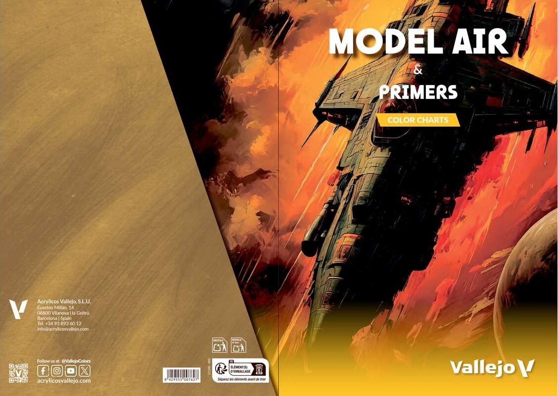 Vallejo Cc340 - Model Air & Primers - Color Chart - Farvekort