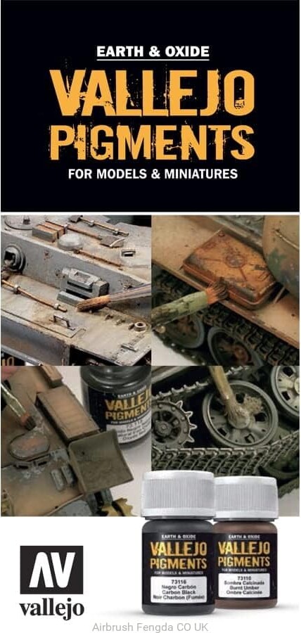 Vallejo Cc336 - Pigments - Earth & Oxide - Color Chart - Farvekort