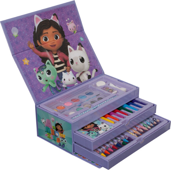 Coloring Case - Gabby Dollhouse - Set 52pcs In Paper Toolbox With Handle