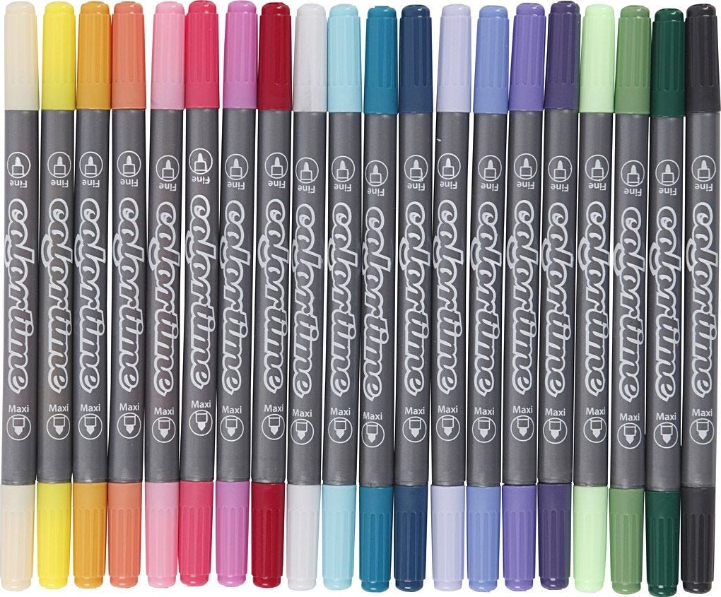 Dobbelt Tusser - Colortime - 20 Farver